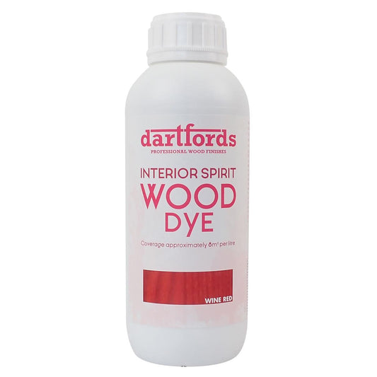 dartfords Wine Red Interior Spirit Based Wood Dye - 1 litre Tin