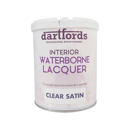 dartfords Satin Clear Interior Waterborne Lacquer - 1 litre Tin