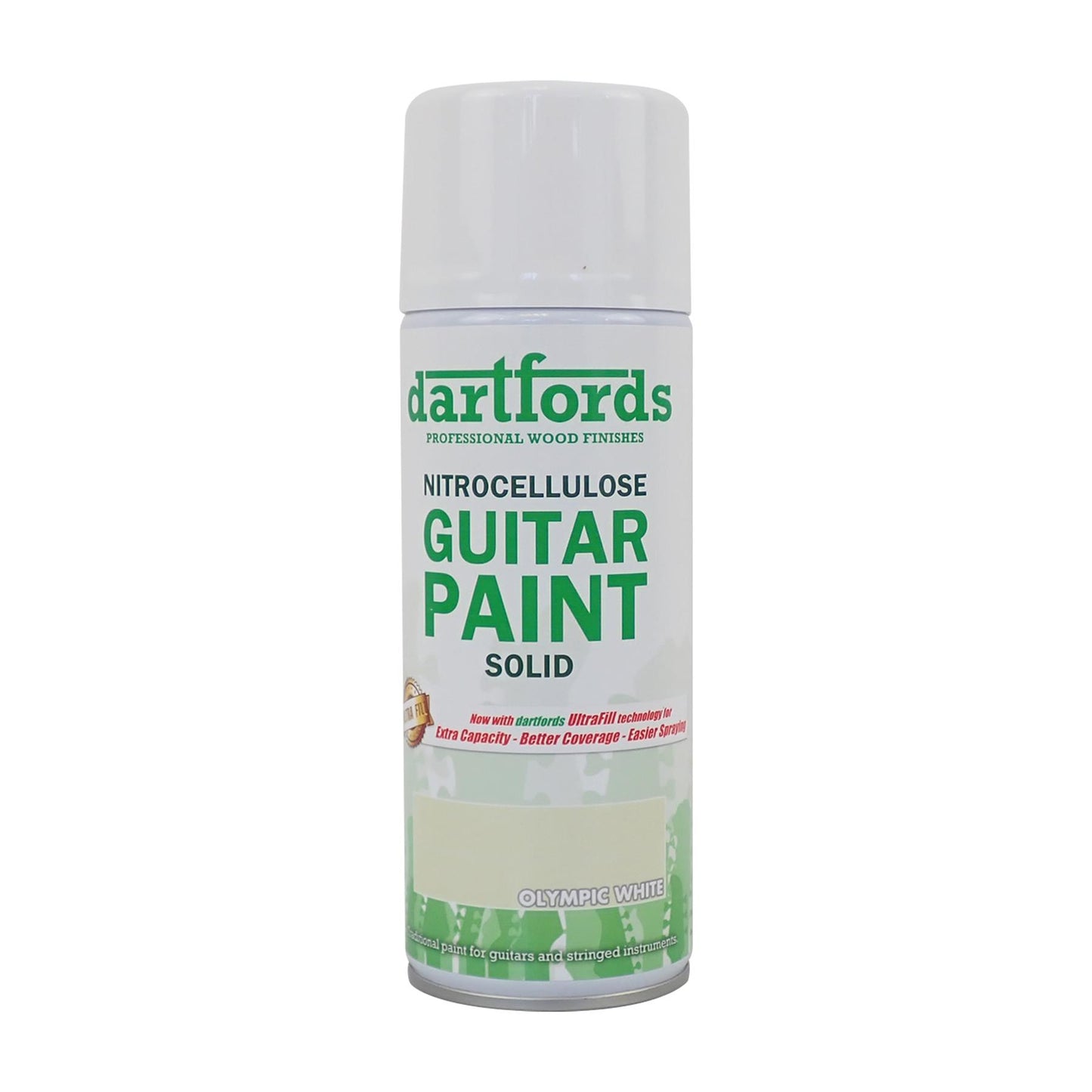 dartfords New Olympic White Nitrocellulose Guitar Paint - 400ml Aerosol