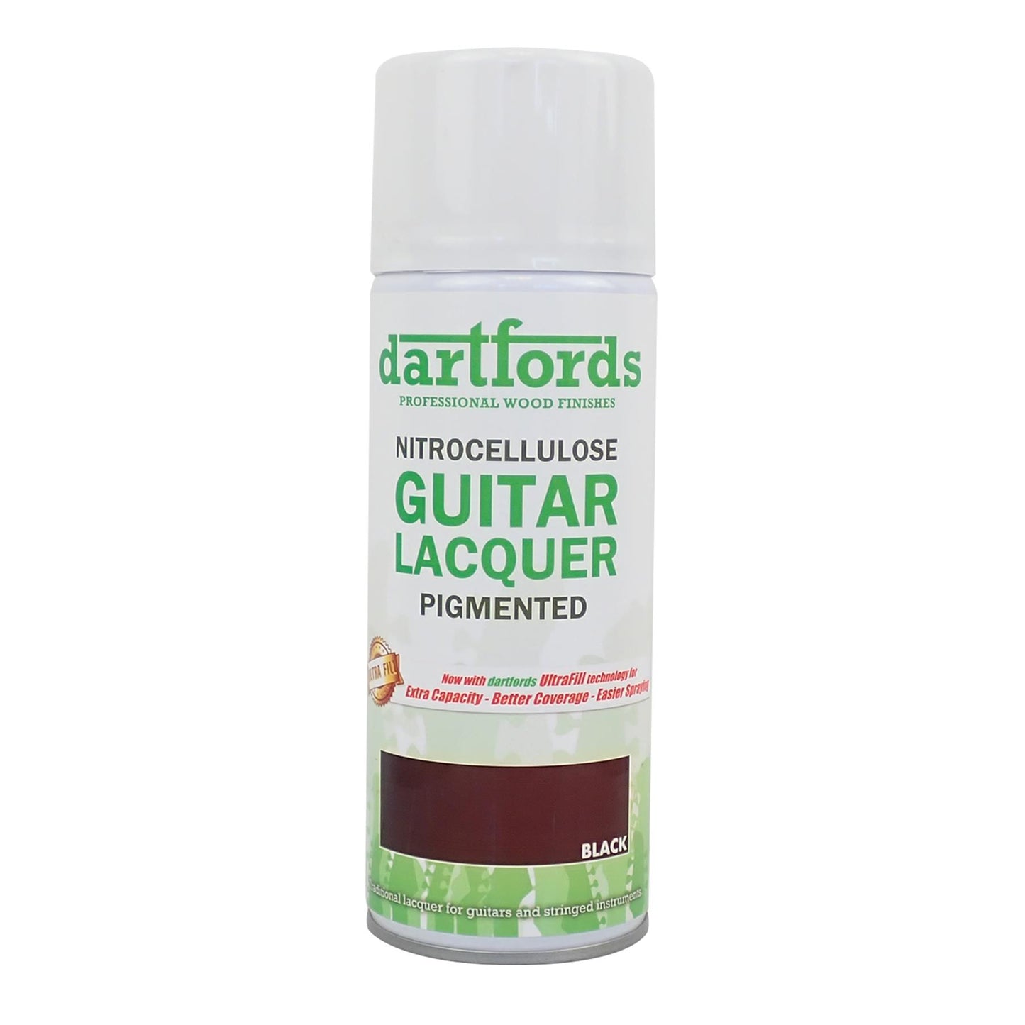 dartfords Strong Black Pigmented Nitrocellulose Guitar Lacquer - 400ml Aerosol