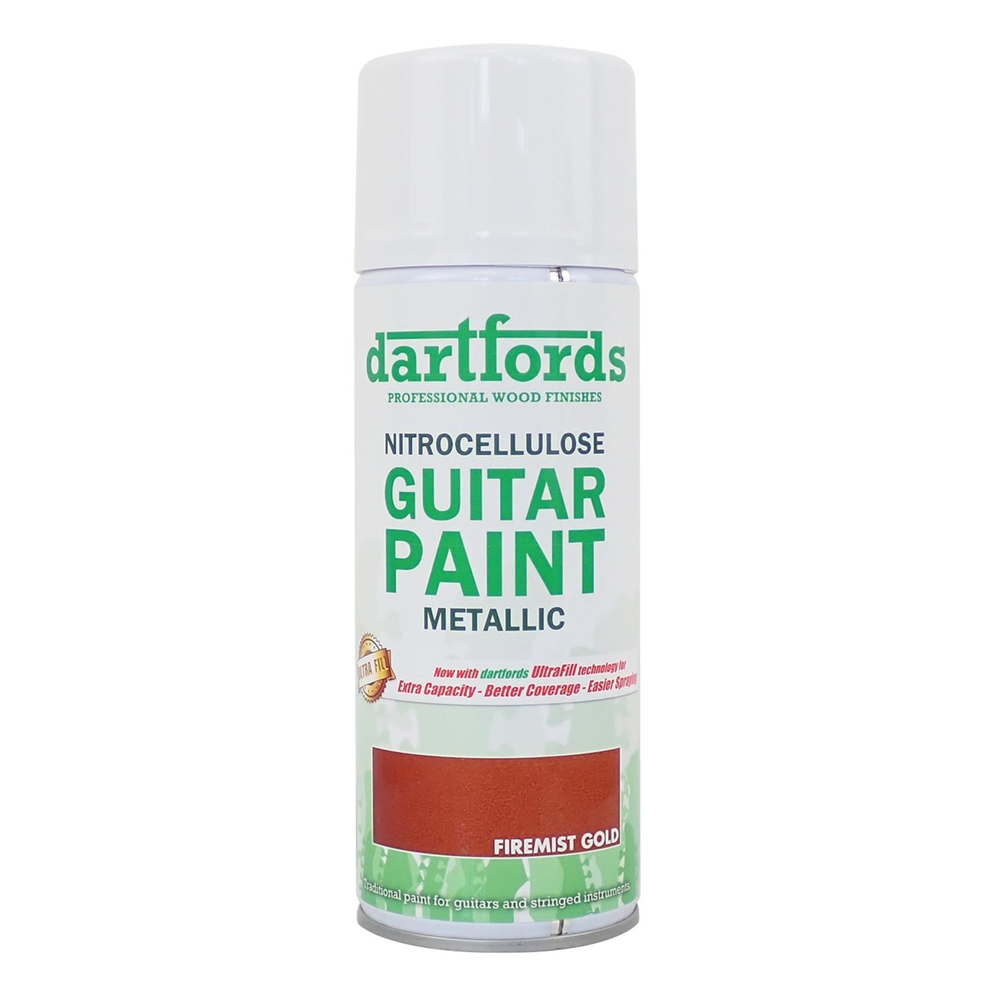 dartfords Firemist Gold Metallic Nitrocellulose Guitar Paint - 400ml Aerosol
