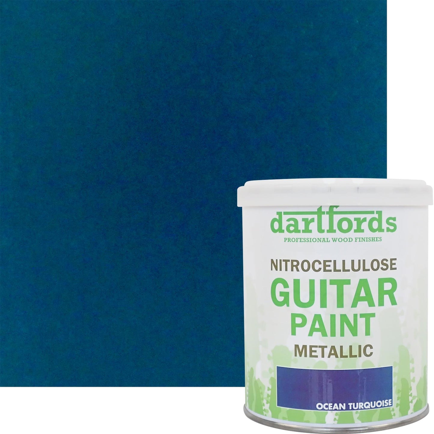 dartfords Ocean Turquoise Metallic Nitrocellulose Guitar Paint - 1 litre Tin