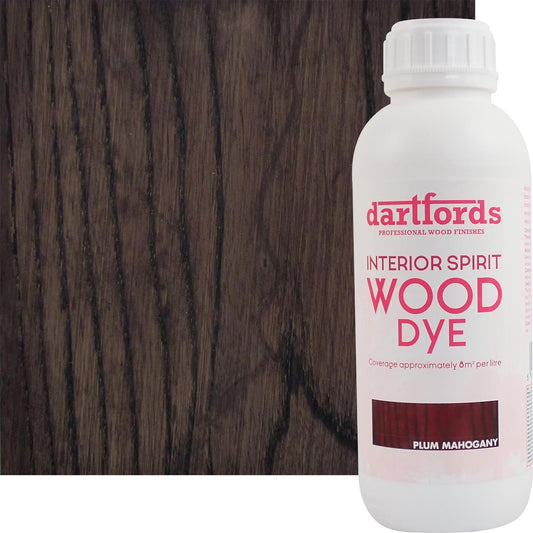 dartfords Plum Mahogany Interior Spirit Based Wood Dye - 1 litre Tin