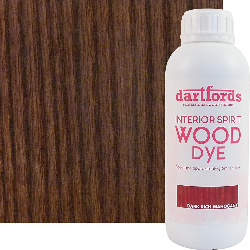 dartfords Dark Rich Mahogany Interior Spirit Based Wood Dye - 1 litre Tin