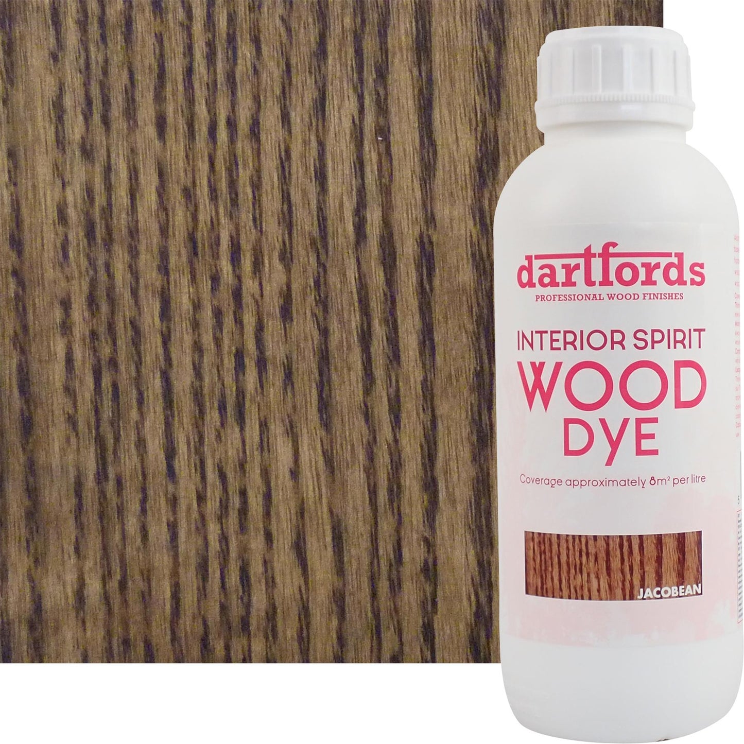 dartfords Dark Brown Interior Spirit Based Wood Dye - 1 litre Tin