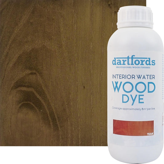 dartfords Teak Interior Water Based Wood Dye - 1 litre Tin