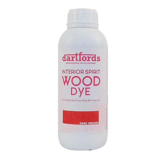 dartfords Dark Orange Interior Spirit Based Wood Dye - 1 litre Tin