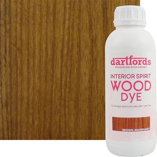 dartfords Brown Mahogany Interior Spirit Based Wood Dye - 1 litre Tin
