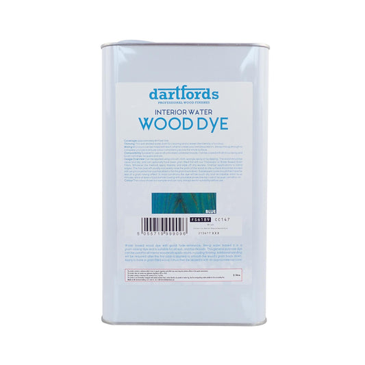 dartfords Blue Interior Water Based Wood Dye - 5 litre Jerrycan