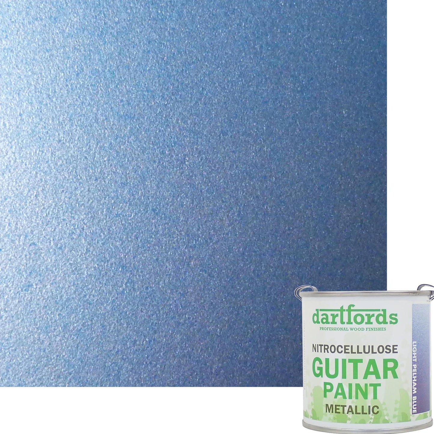 dartfords Pelham Light Blue Metallic Nitrocellulose Guitar Paint - 230ml Tin