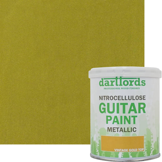dartfords Vintage Gold Top Metallic Nitrocellulose Guitar Paint - 1 litre Tin