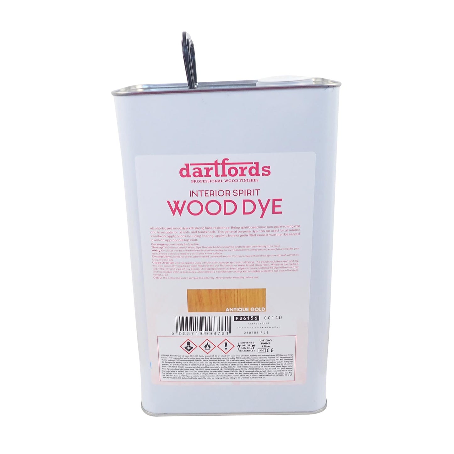 dartfords Antique Gold Interior Spirit Based Wood Dye - 5 litre Jerrycan