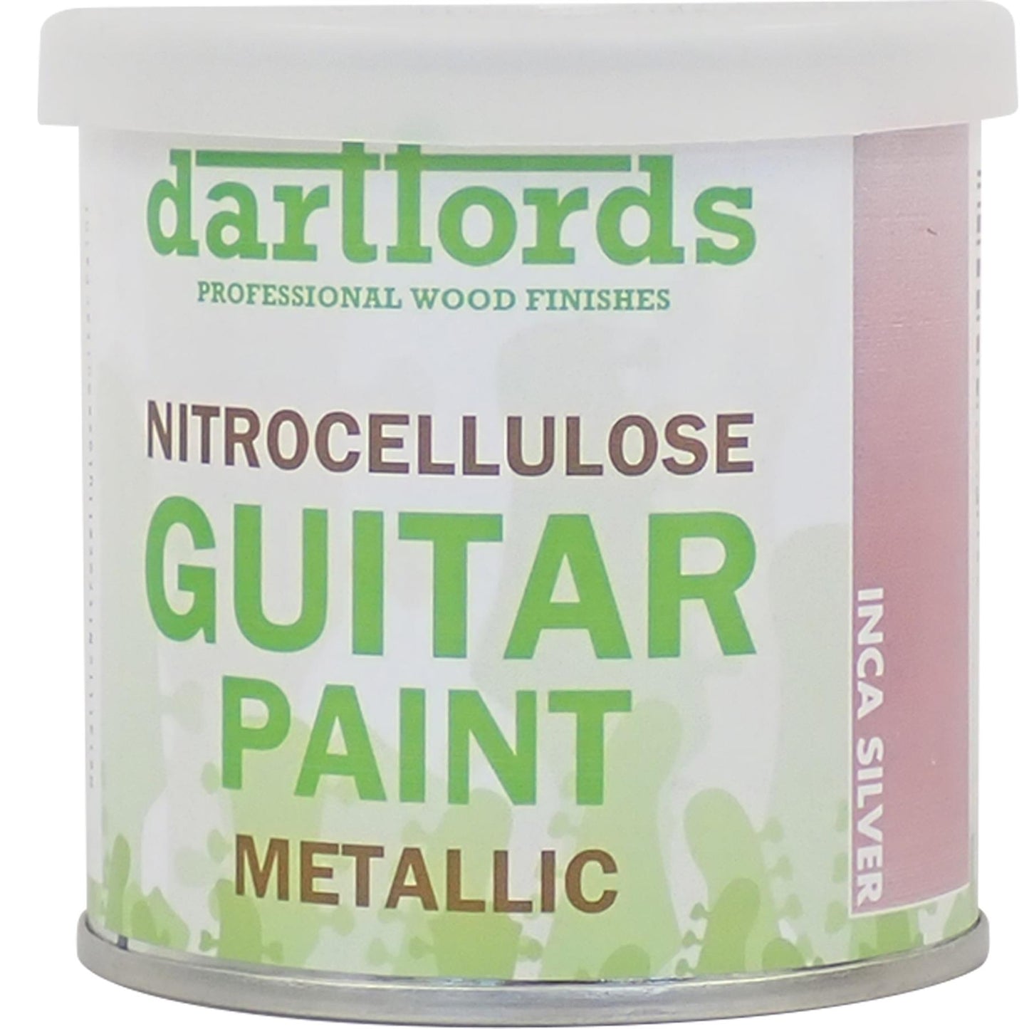 dartfords Inca Silver Metallic Nitrocellulose Guitar Paint - 230ml Tin