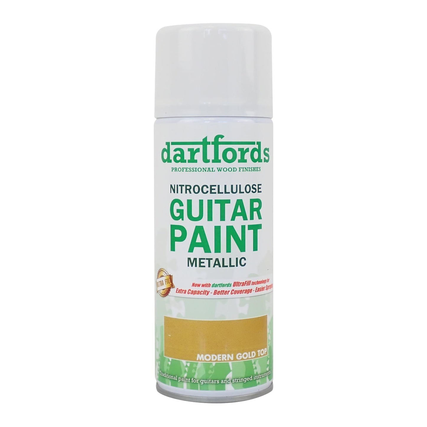 dartfords Modern Gold Top Metallic Nitrocellulose Guitar Paint - 400ml Aerosol