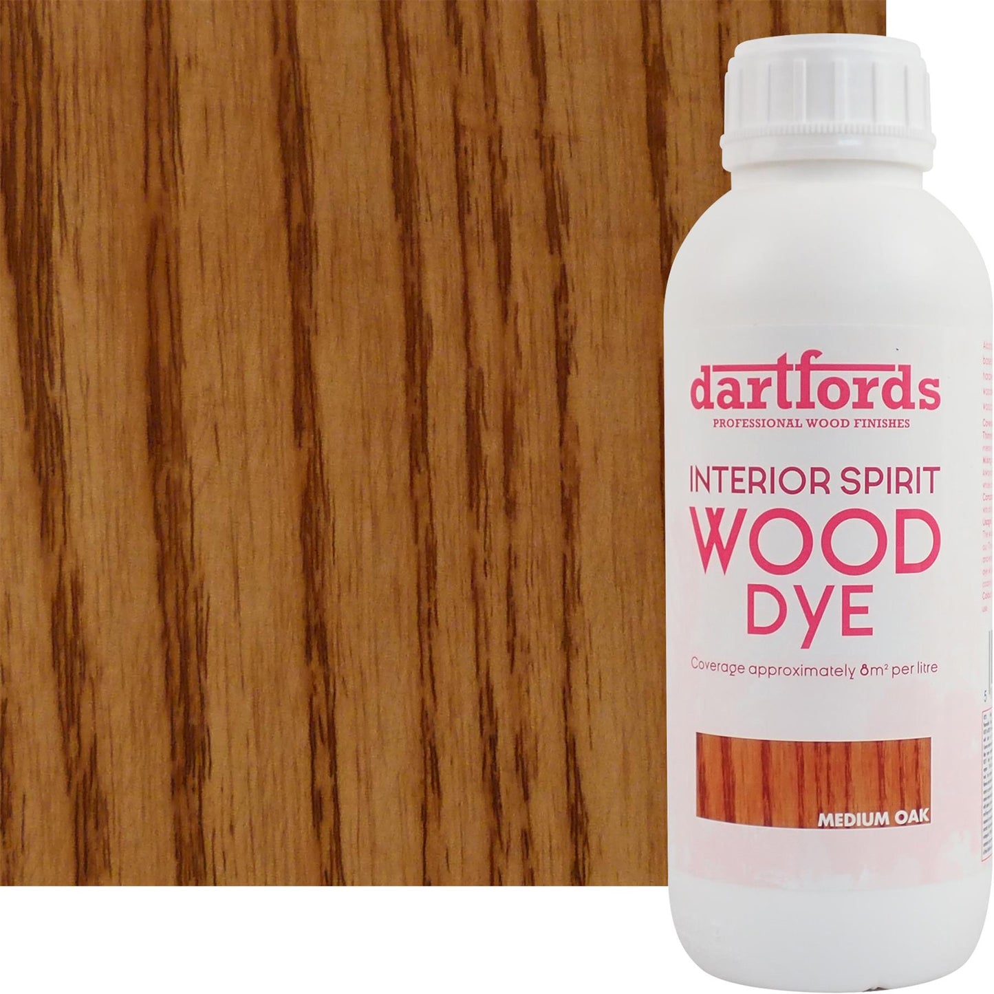 dartfords Medium Oak Interior Spirit Based Wood Dye - 1 litre Tin