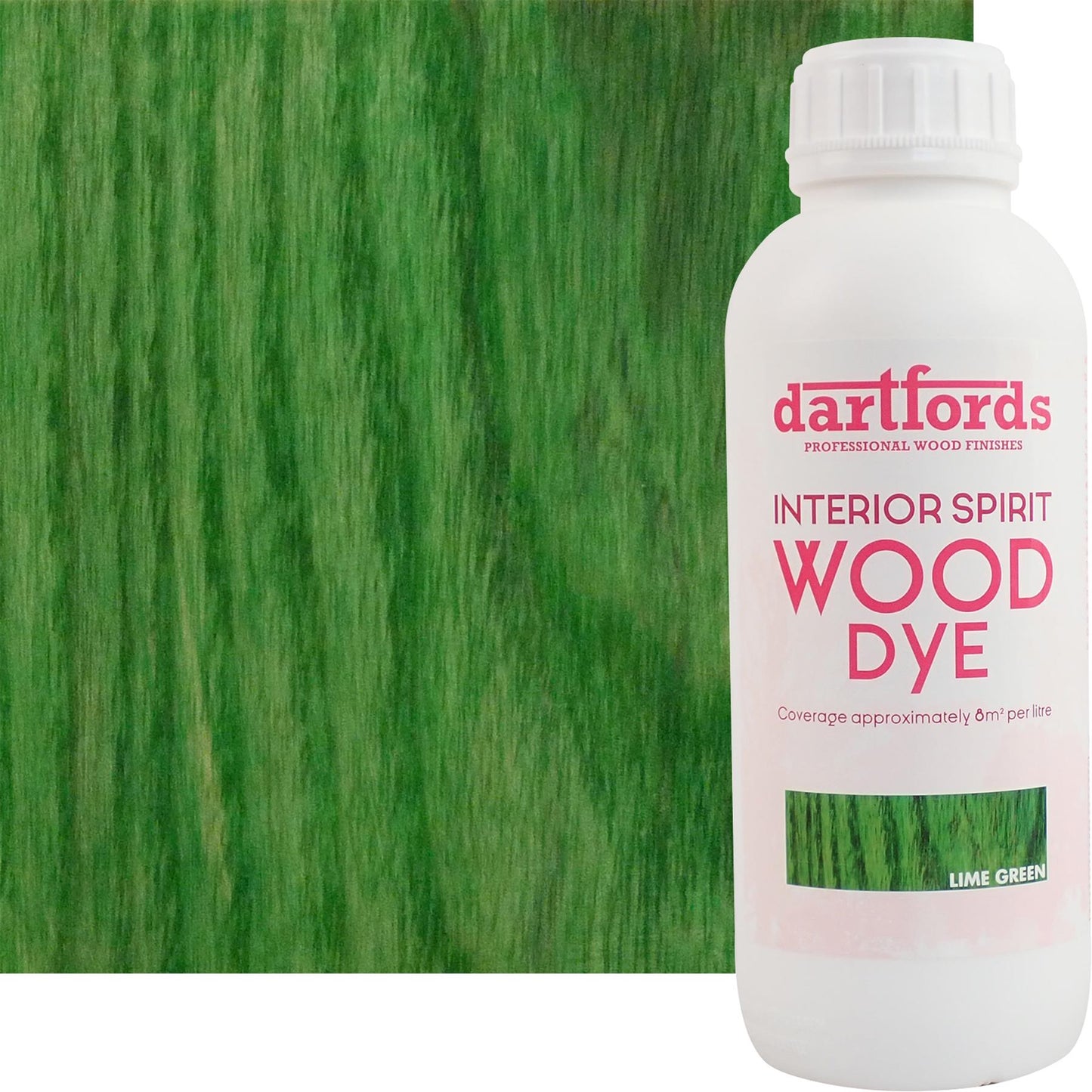 dartfords Lime Green Interior Spirit Based Wood Dye - 1 litre Tin