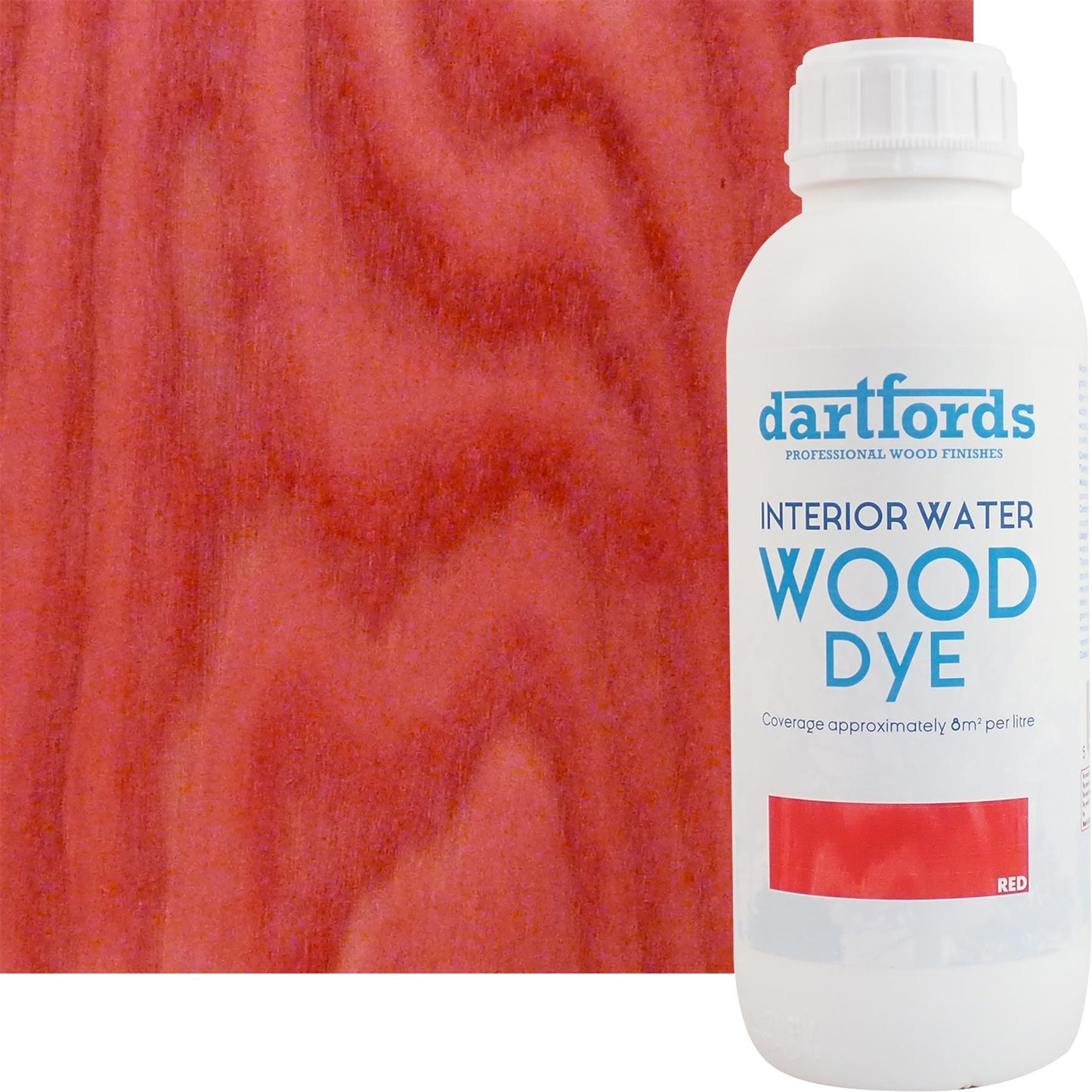 dartfords Red Interior Water Based Wood Dye - 1 litre Tin