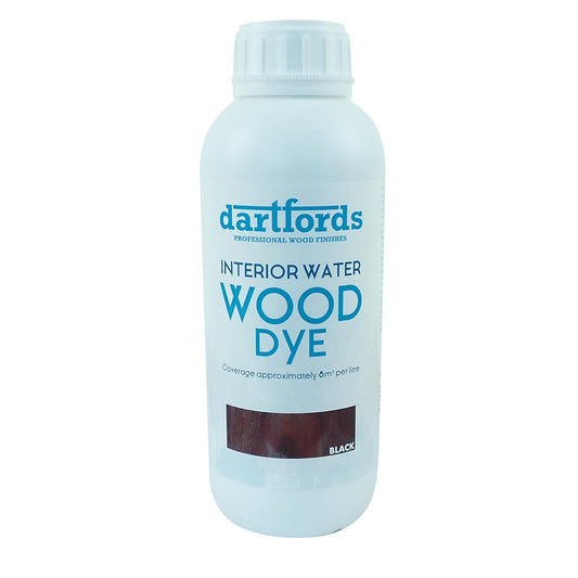 dartfords Black Interior Water Based Wood Dye - 1 litre Tin