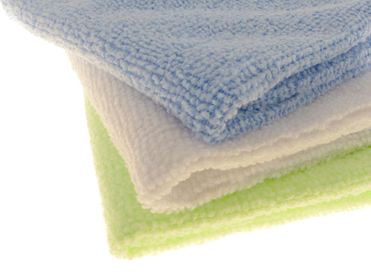 dartfords Blue,Green,White Microfibre Polishing Cloths - Set of 3