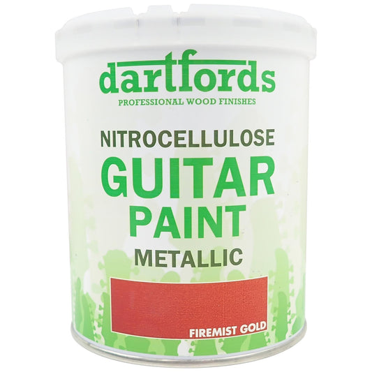 dartfords Firemist Gold Metallic Nitrocellulose Guitar Paint - 1 litre Tin