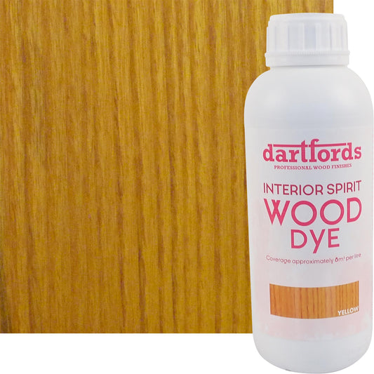 dartfords Standard Yellow Interior Spirit Based Wood Dye - 1 litre Tin