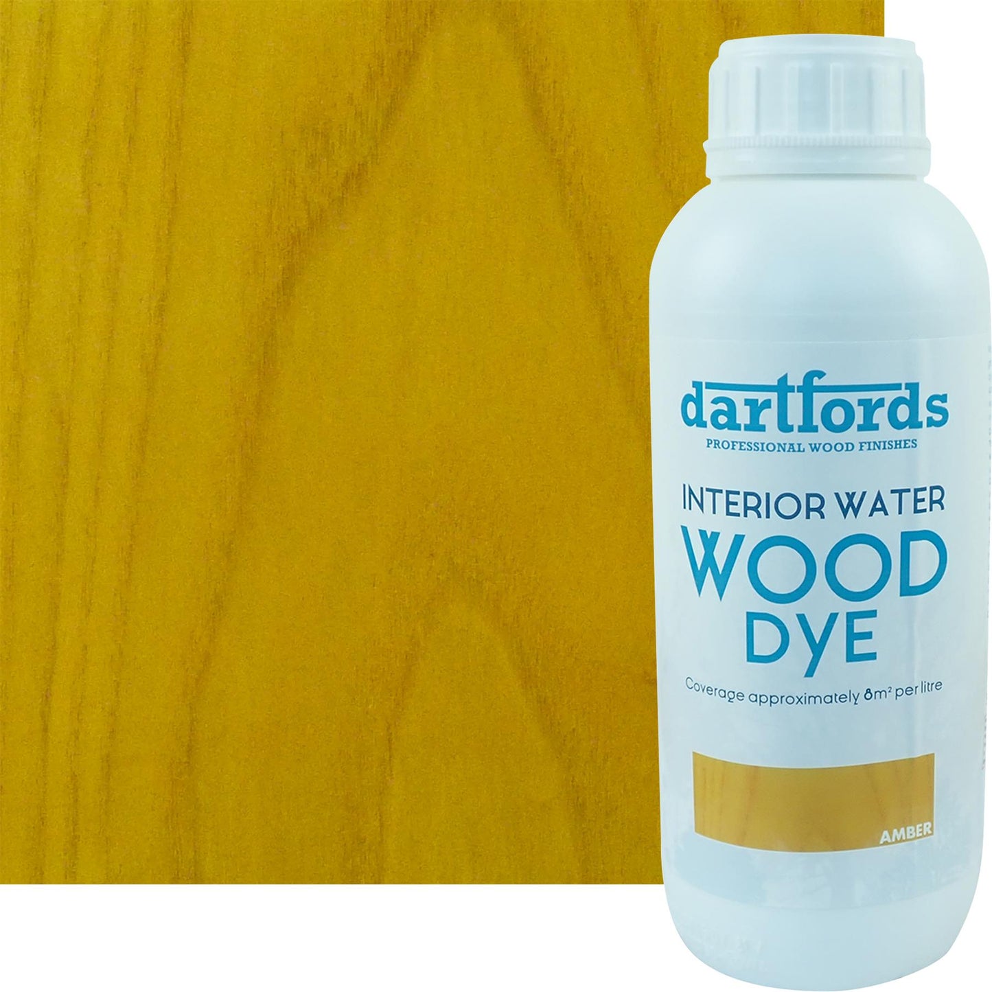 dartfords Amber Interior Water Based Wood Dye - 1 litre Tin