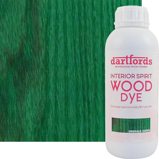 dartfords Emerald Green Interior Spirit Based Wood Dye - 1 litre Tin