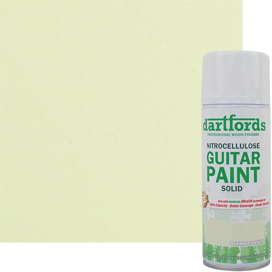 dartfords New Olympic White Nitrocellulose Guitar Paint - 400ml Aerosol