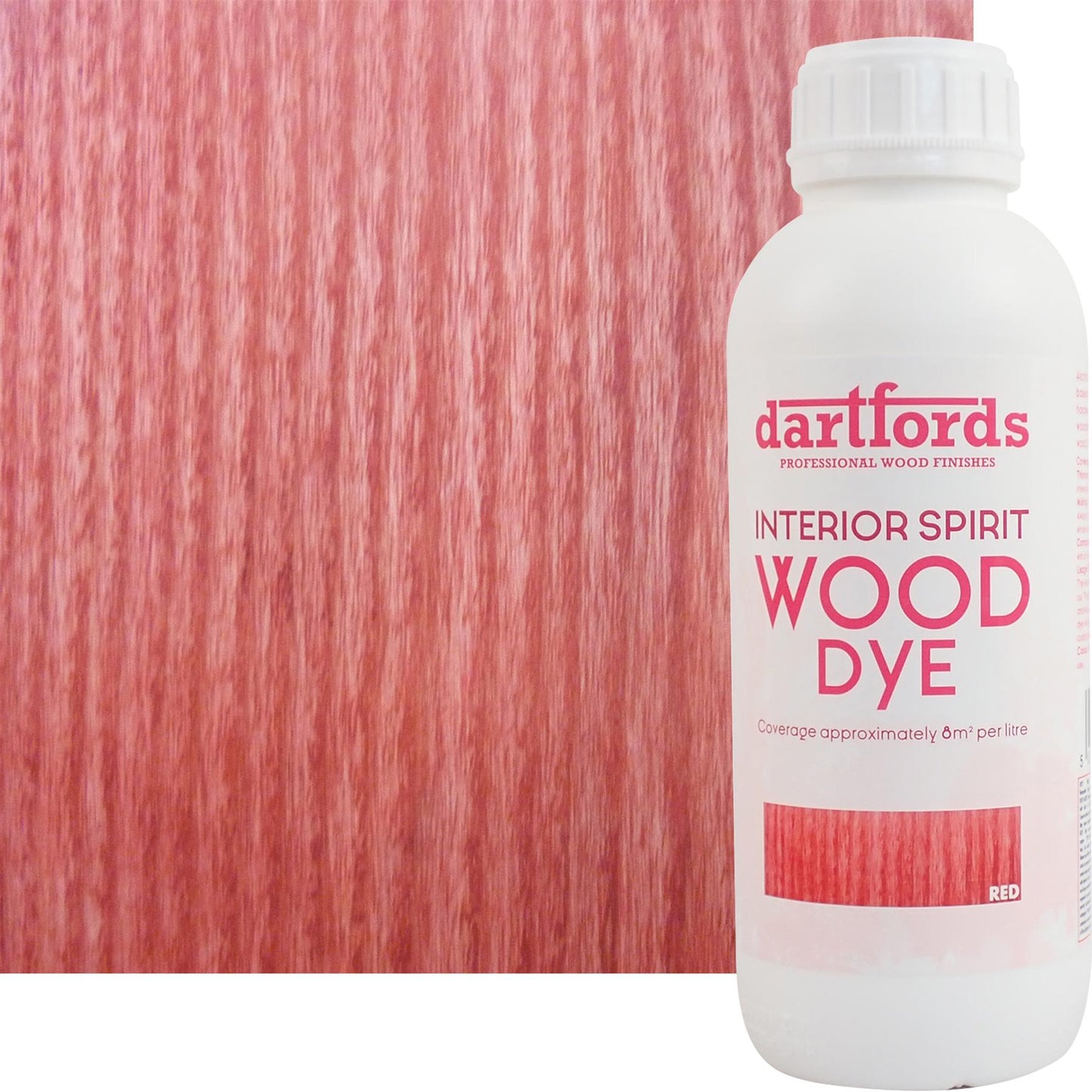 dartfords Standard Red Interior Spirit Based Wood Dye - 1 litre Tin