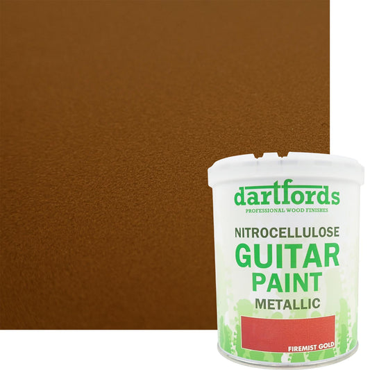 dartfords Firemist Gold Metallic Nitrocellulose Guitar Paint - 1 litre Tin