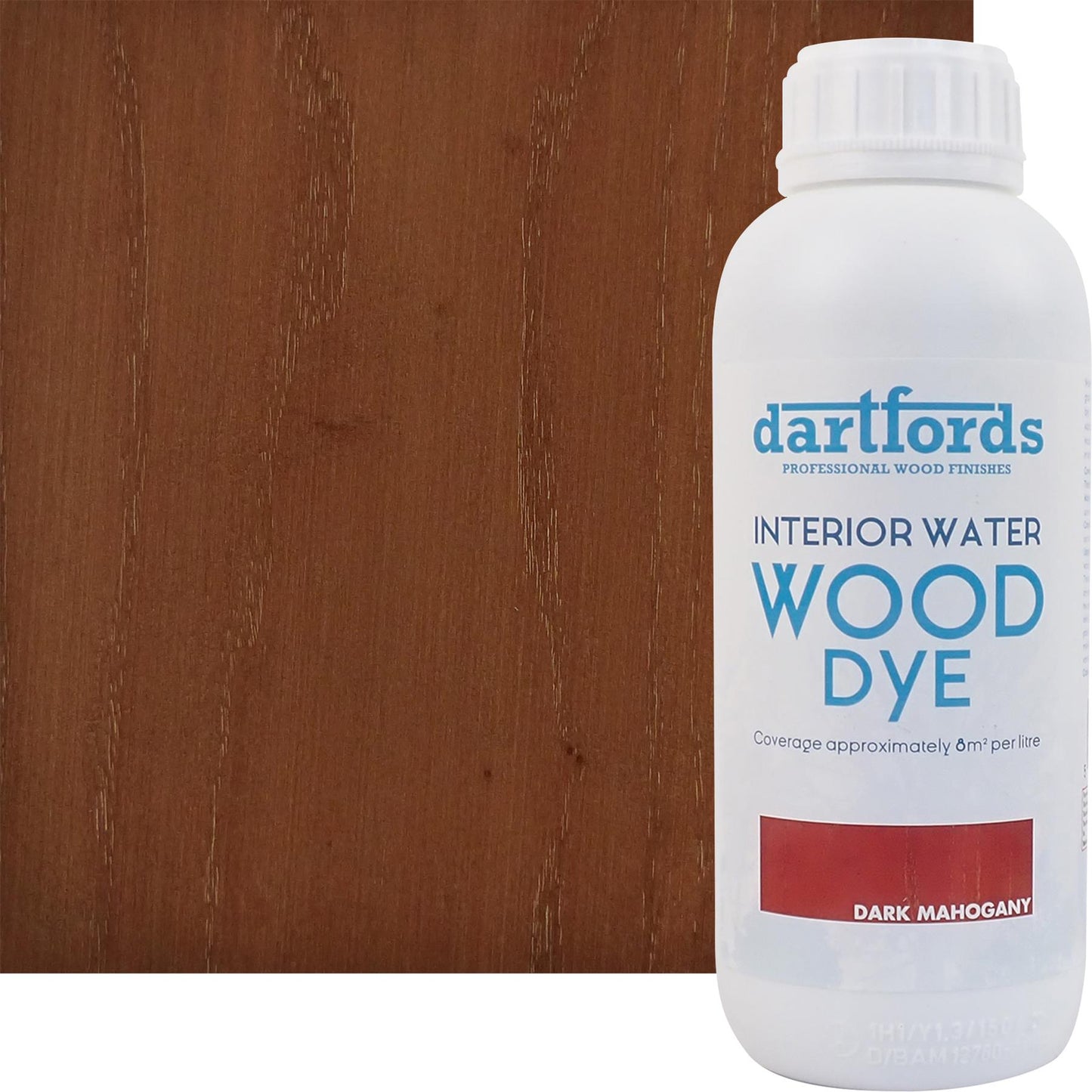 dartfords Dark Mahogany Interior Water Based Wood Dye - 1 litre Tin