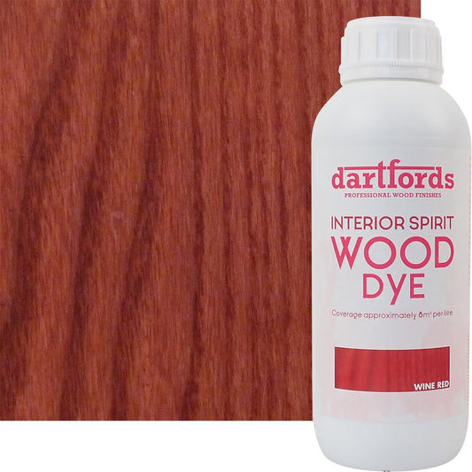 dartfords Wine Red Interior Spirit Based Wood Dye - 1 litre Tin