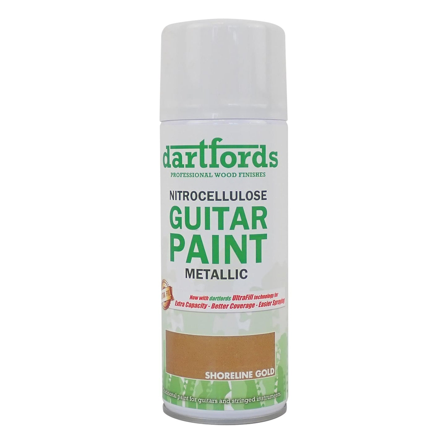 dartfords Shoreline Gold Metallic Nitrocellulose Guitar Paint - 400ml Aerosol