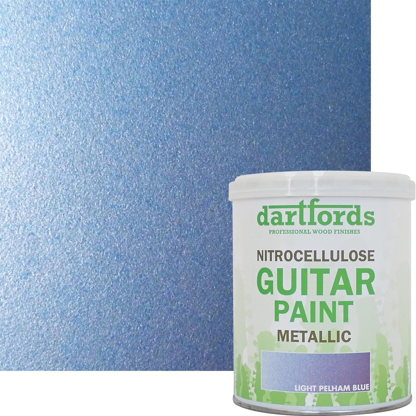dartfords Pelham Light Blue Metallic Nitrocellulose Guitar Paint - 1 litre Tin
