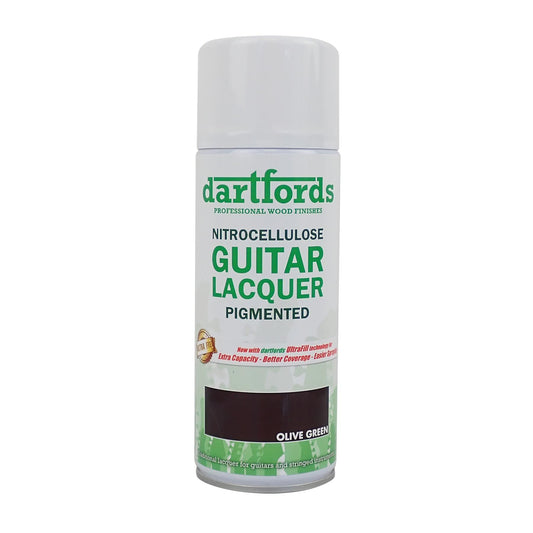 dartfords Olive Green Pigmented Nitrocellulose Guitar Lacquer - 400ml Aerosol