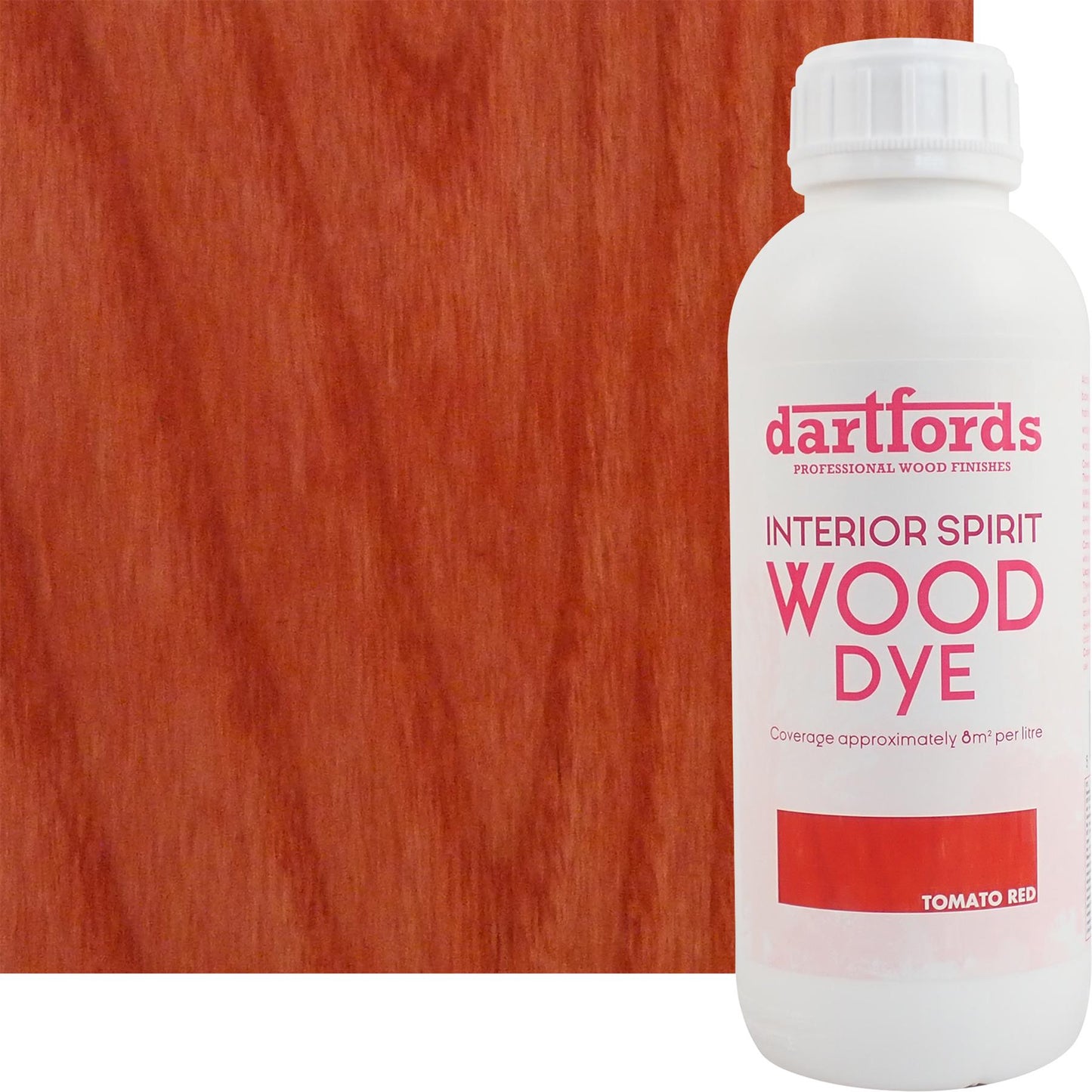 dartfords Tomato Red Interior Spirit Based Wood Dye - 1 litre Tin