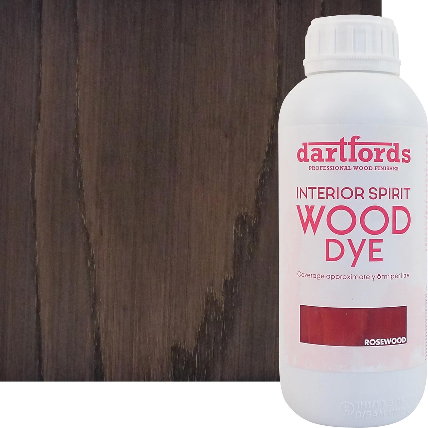 dartfords Rosewood Interior Spirit Based Wood Dye - 1 litre Tin